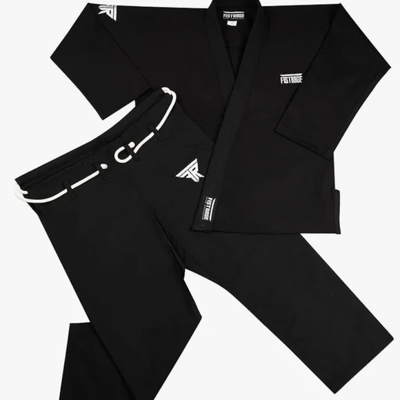 Fist Rage Black Jiu Jitsu/Martial Arts/MMA Gi with White Belt - Picture 3 of 5